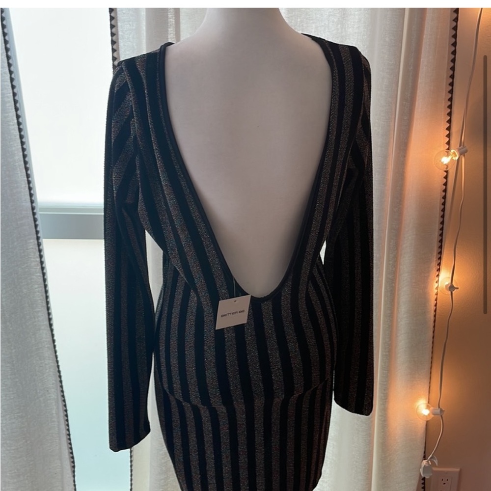 New Metallic Rainbow Bodycon Sparkle Stripped